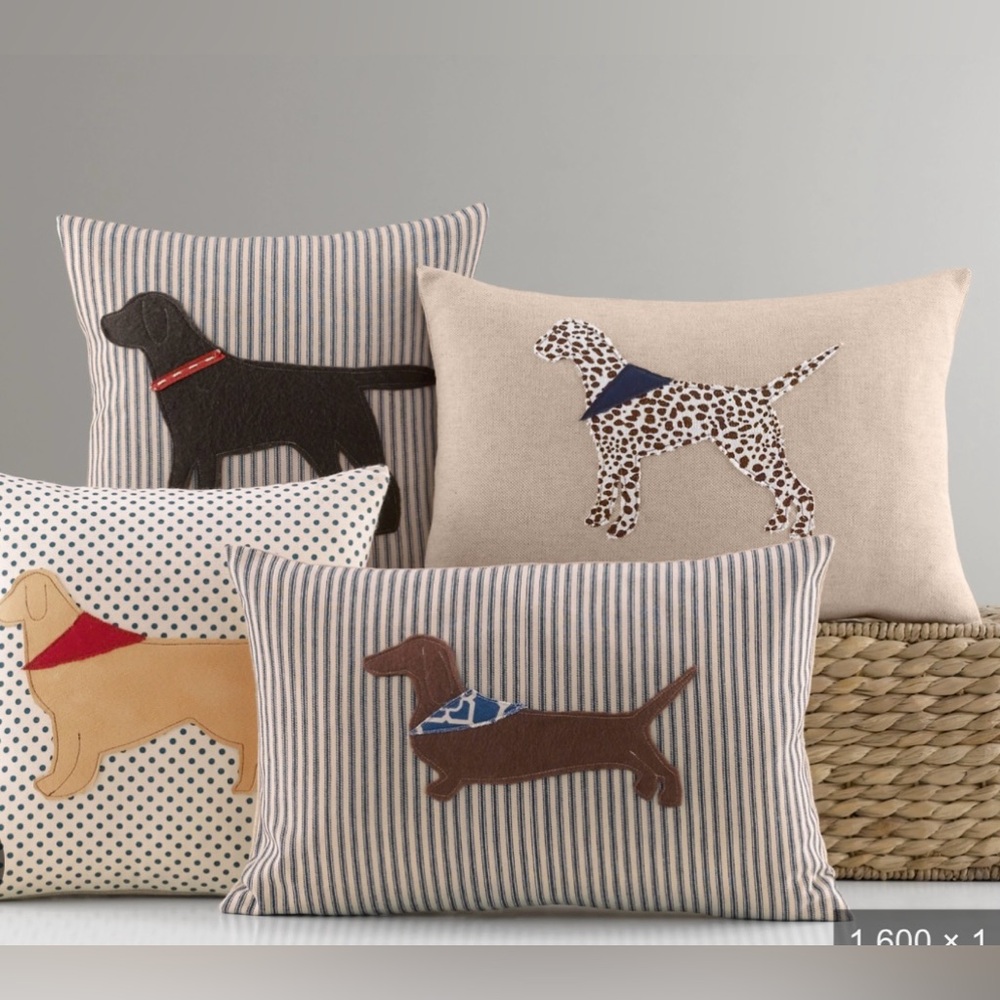 Restoration Hardware Baby & Child Appliqué Dog Pillow - Picture 2 of 9